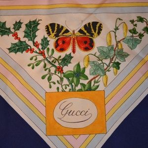 Gucci Vintage Silk Scarf designed by V. Accornero